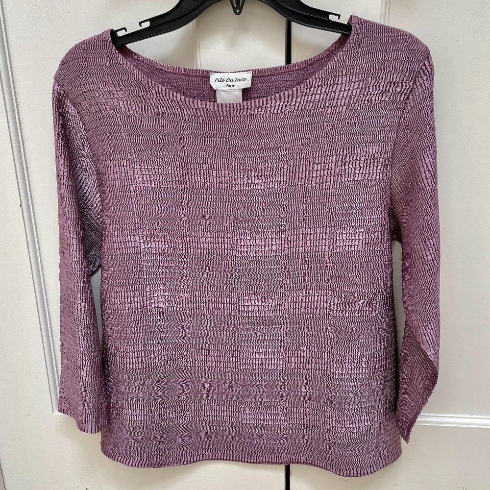 Pile Ou Face Paris Dusty Rose/Mauve Crinkle Shirt